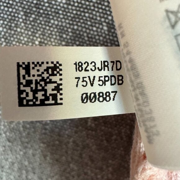 Aerie AE Pink Ribbed Knit Rosette V Neck Long Sleeve Ruche Tie Crop Sweater - Picture 4 of 17